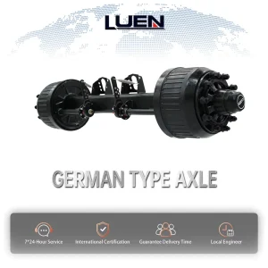 18T Capacity Heavy Truck Trailer German Drums Axle Modular Design Low Maintenance Compatible with Trailer Systems