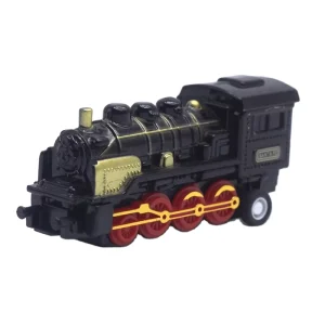 Classic Alloy Steam Locomotive Pull-Back Train Model 4-Piece Set