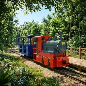 Custom 1.5-8 Ton Retro Industrial Narrow Gauge Electric Sightseeing Train with Open/Closed Carriage for Mine Park Scenic Spot