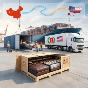 Furniture and Oversized Cargo Shipping China to USA DDP Door to Door 20-30 Day Sea Freight Packaging