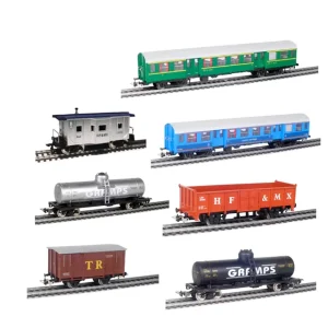 HO Scale 1:87 Model Train Carriages with Metal Wheels