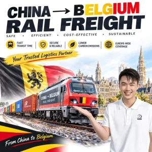 Low Cost DDP Shipping From China to Belgium Europe Rail & Truck Freight Door to Door Logistics Service FBA