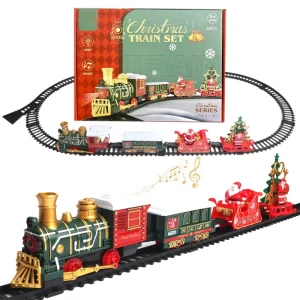 Santa’s Train Jumbo Express Electric Classic Train Track Set with Lights Music