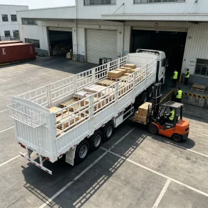 Shandong 3-Axle Steel Cargo Fence Carrier Trailer Truck with 40-60 Ton Payload Capacity 12R22.5 Tires