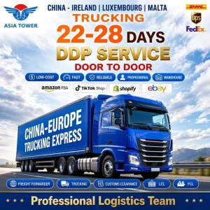 Shipping Agent Door-to-Door Delivery Service Express Trucking International 22-28 Days Transit Time Insurance Included