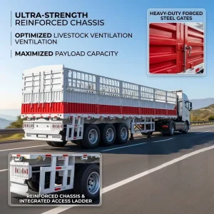 Steel Custom-Axle Fence Semi Trailer with Side Walls for 60-150T Cargo Transport Standard 28 Ton