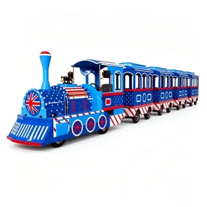 Vintage Steam and Cartoon Reindeer Trackless Trains Fully Electric Custom Themed Sightseeing